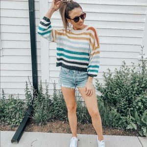 Rainbow striped sweater